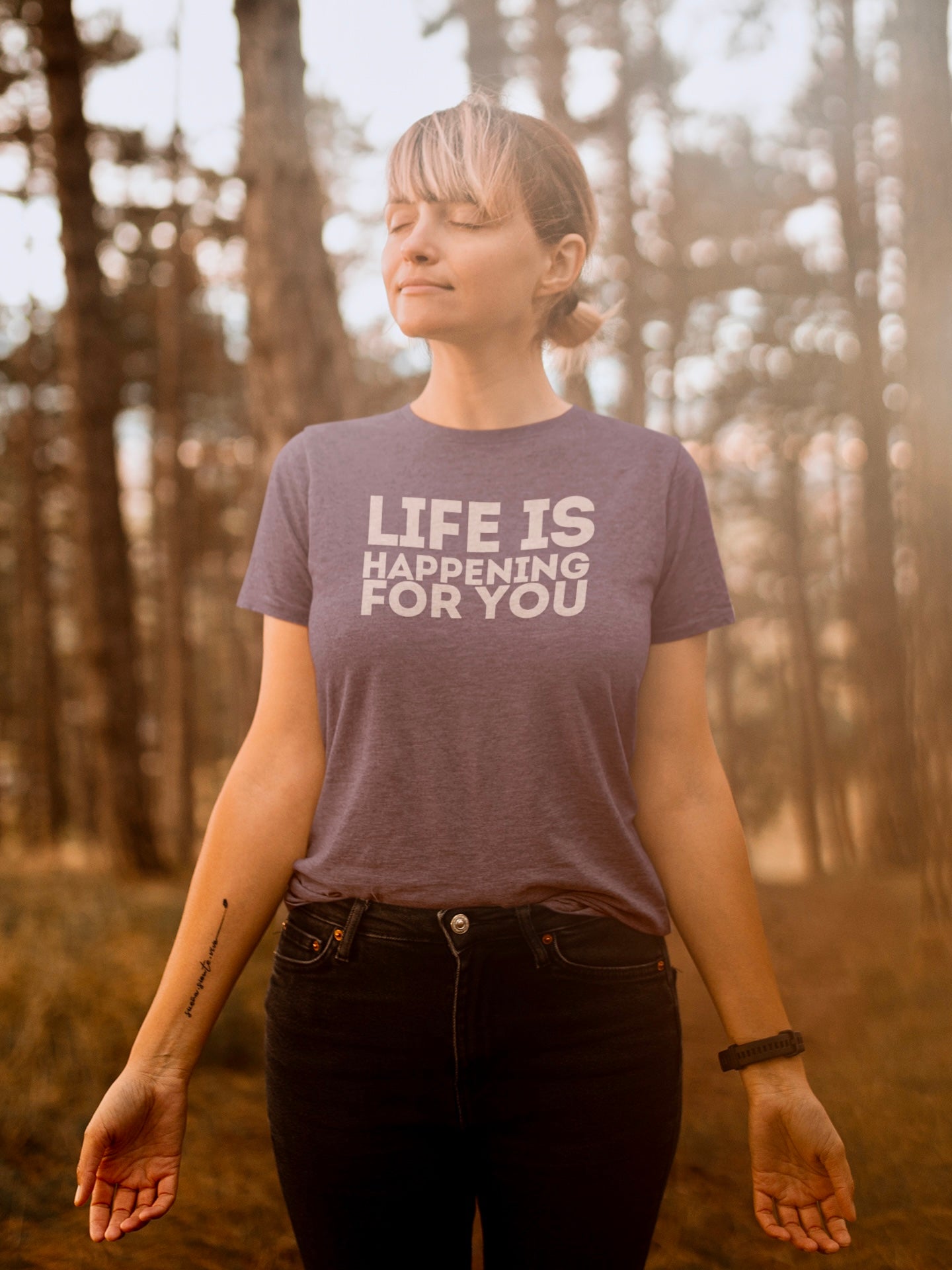 Womens Crew Neck - Life is Happening For You