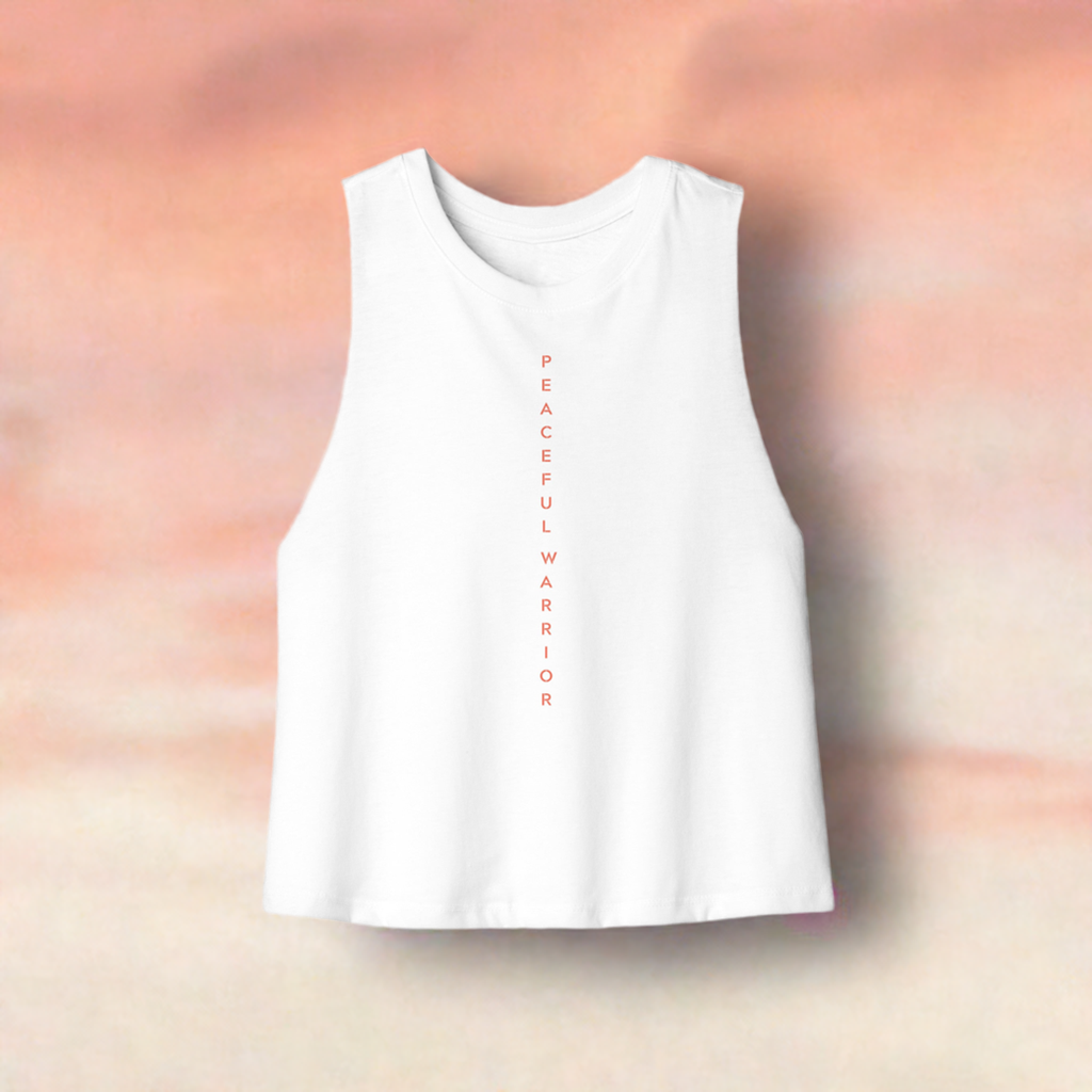 Womens Crop Tank - Peaceful Warrior