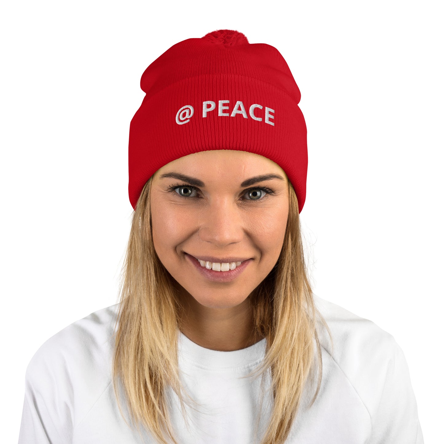 Pom-Pom Beanie - @ PEACE